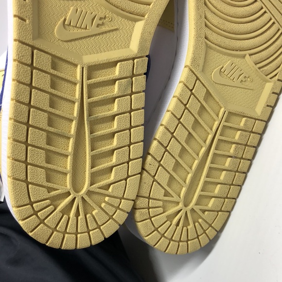 Women’s Air Jordan 1 mid yellow/Blue/White BQ6472-701 USED size 11.5 - Picture 7 of 12